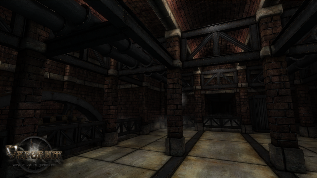 vaporum screen shot of an old brick wall style factory